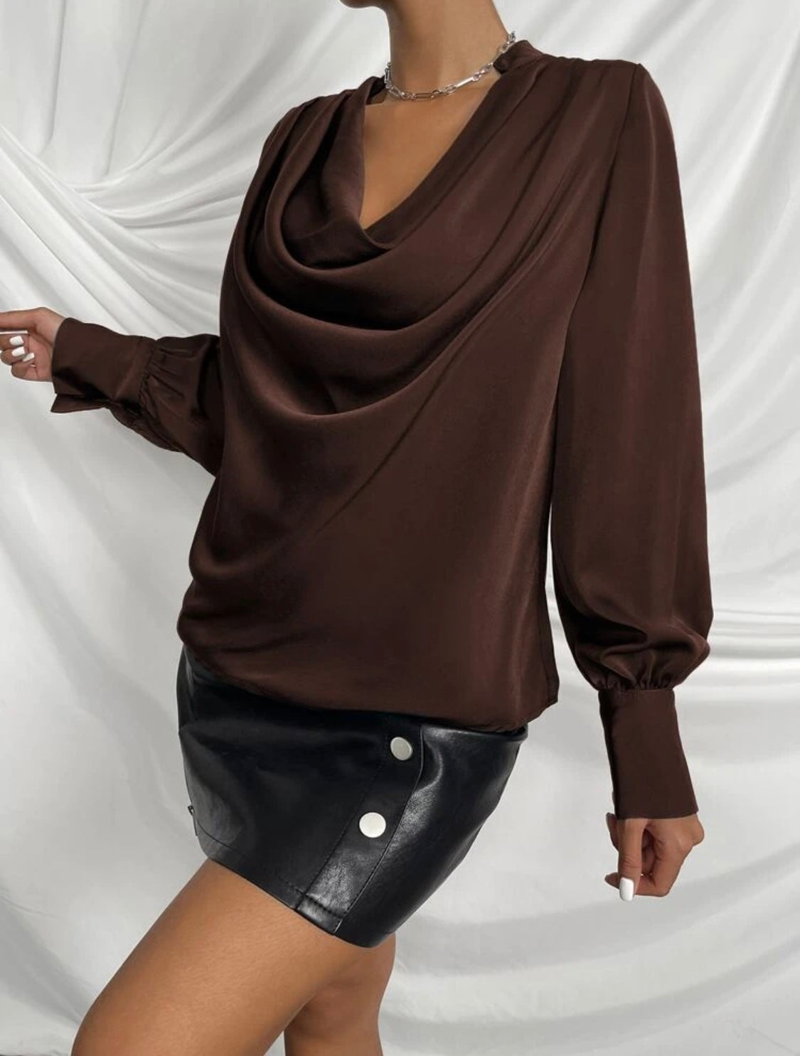 Chocolate Brown Collar blouse