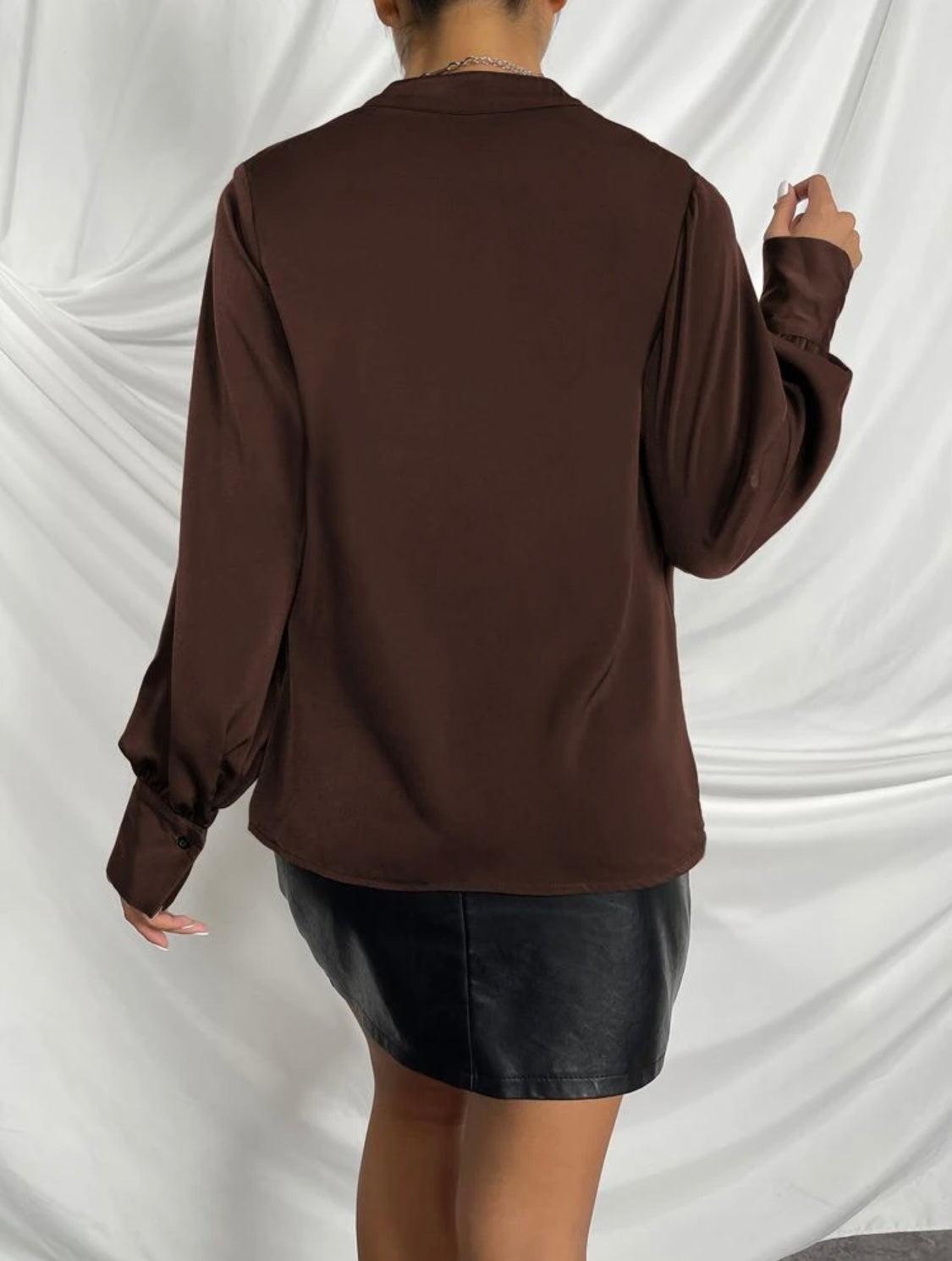 Chocolate Brown Collar blouse