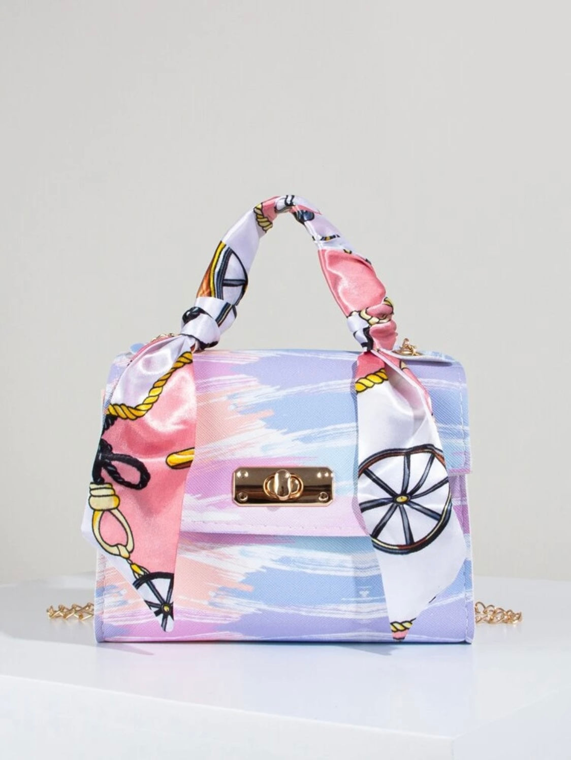 Twilly Scarf Decor Satchel Bag