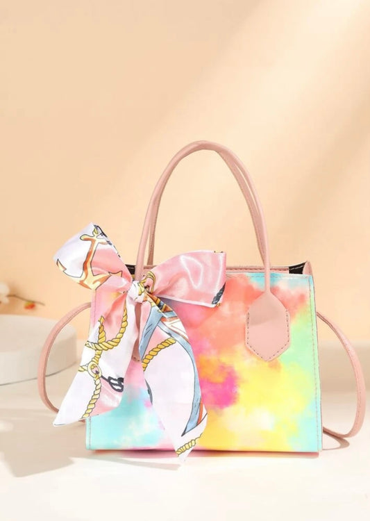 Tie Dye Scarf Decor Satchel Bag