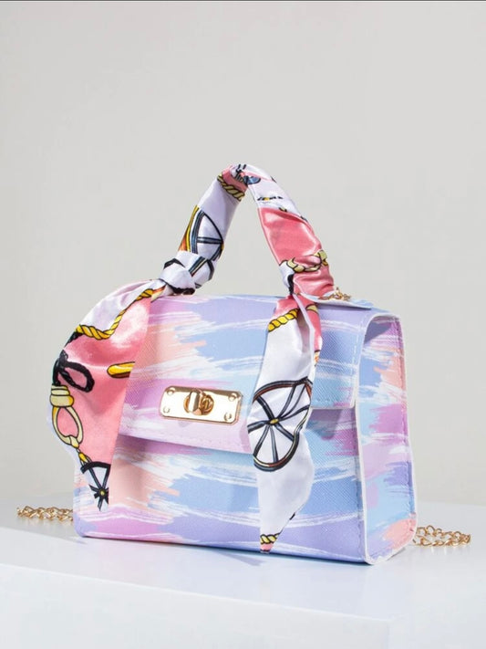 Twilly Scarf Decor Satchel Bag